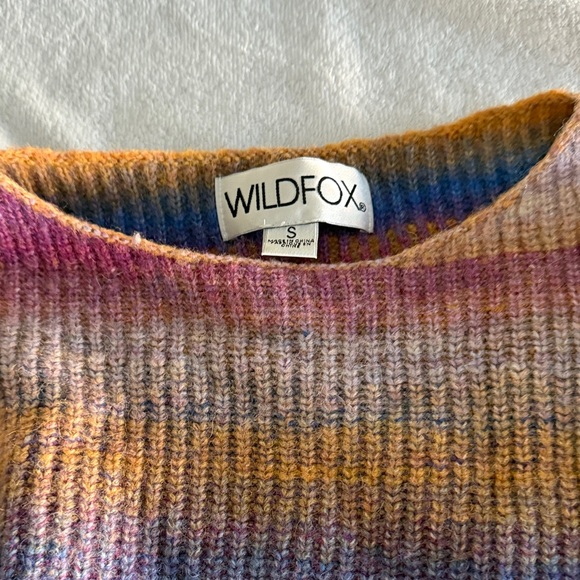 Wildfox Vibrant Striped Crew Neck Sweater - Picture 2 of 3